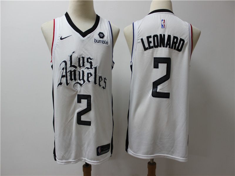 Men Los Angeles Clippers 2 Leonard White Game Nike NBA Jerseys